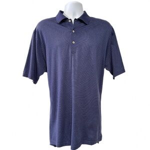 Peter Millar Blue Striped Golf Polo (MF16K05) Men’s Size - Large
